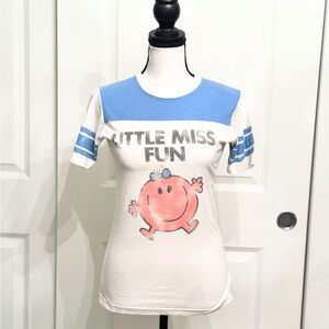 Junk Food Women's "Little Miss Trouble" Graphic Fitted Tee Shirt, Small